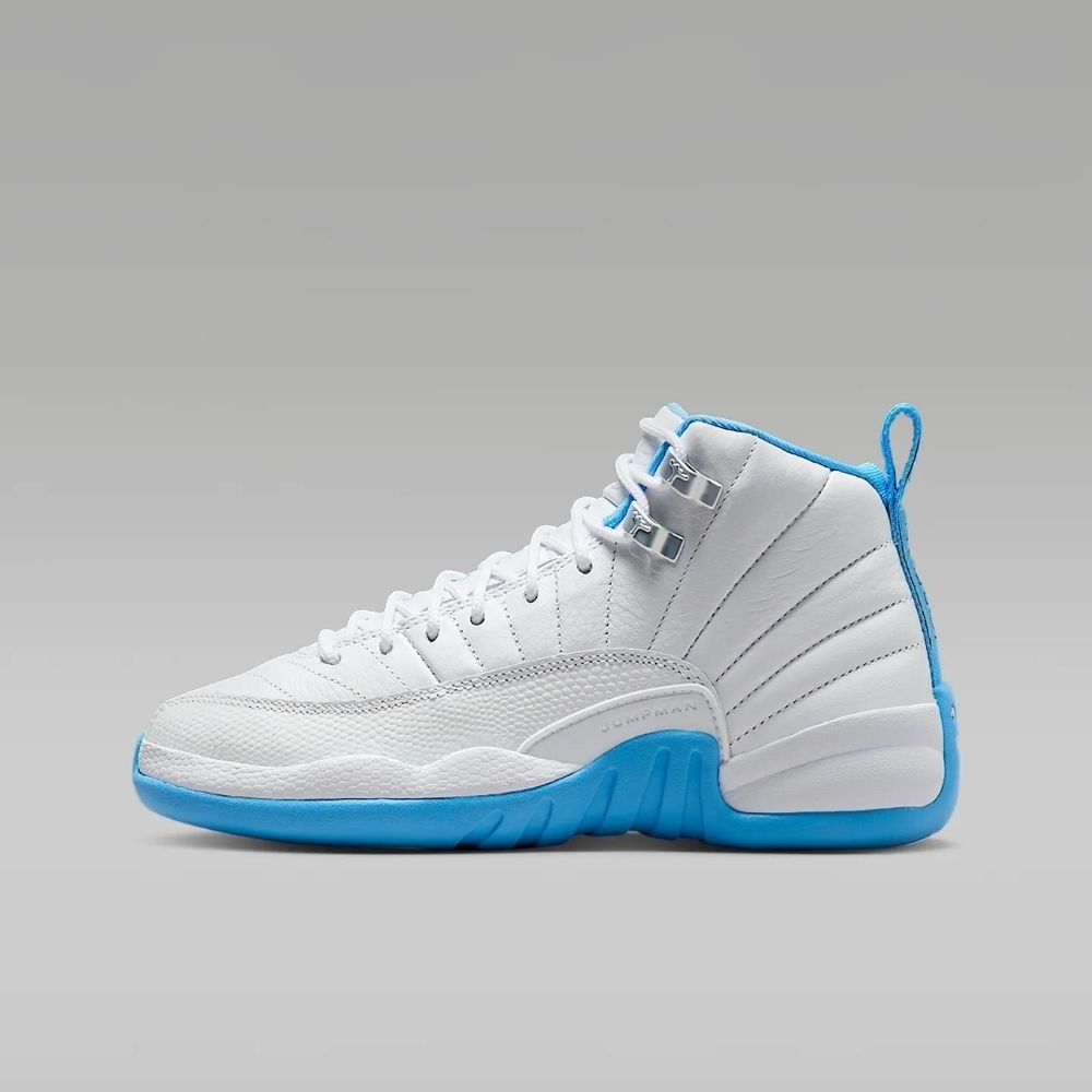 Jordan 12 Size 5y NEW white  / University Blue